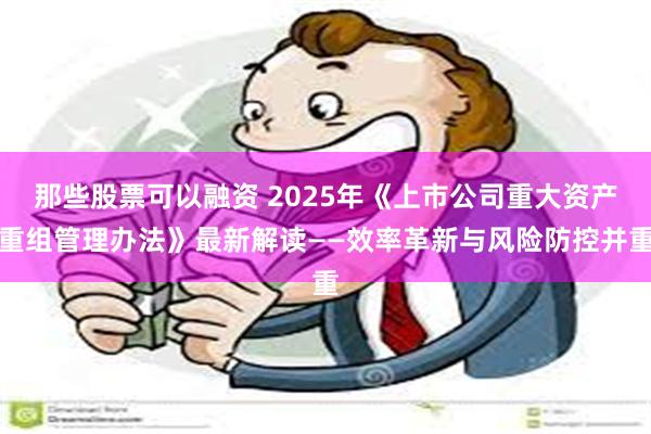 那些股票可以融资 2025年《上市公司重大资产重组管理办法》最新解读——效率革新与风险防控并重