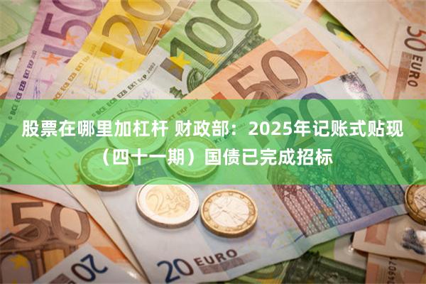 股票在哪里加杠杆 财政部：2025年记账式贴现（四十一期）国债已完成招标