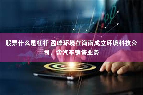 股票什么是杠杆 盈峰环境在海南成立环境科技公司，含汽车销售业务
