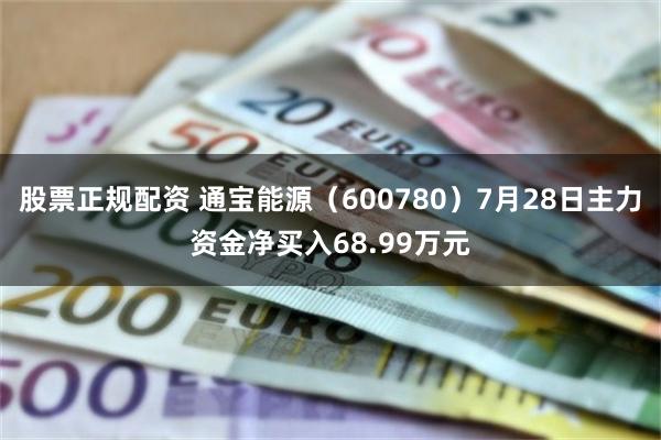 股票正规配资 通宝能源（600780）7月28日主力资金净买入68.99万元