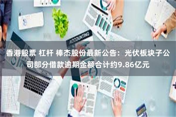 香港股票 杠杆 棒杰股份最新公告：光伏板块子公司部分借款逾期金额合计约9.86亿元