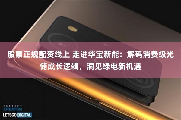 股票正规配资线上 走进华宝新能：解码消费级光储成长逻辑，洞见绿电新机遇