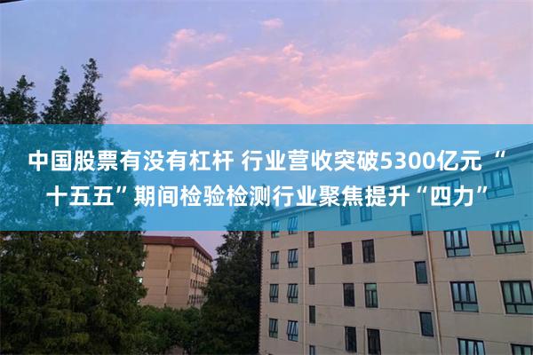 中国股票有没有杠杆 行业营收突破5300亿元 “十五五”期间检验检测行业聚焦提升“四力”