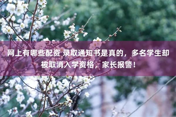 网上有哪些配资 录取通知书是真的，多名学生却被取消入学资格，家长报警！