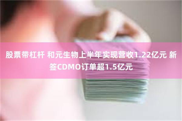 股票带杠杆 和元生物上半年实现营收1.22亿元 新签CDMO订单超1.5亿元