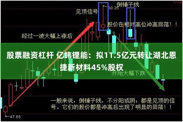 股票融资杠杆 亿纬锂能：拟11.5亿元转让湖北恩捷新材料45%股权