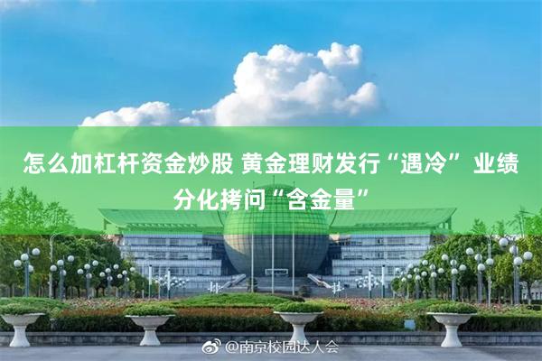 怎么加杠杆资金炒股 黄金理财发行“遇冷” 业绩分化拷问“含金量”